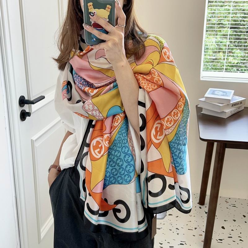 Gucci silk scarf 90-180cm  E14 (19)